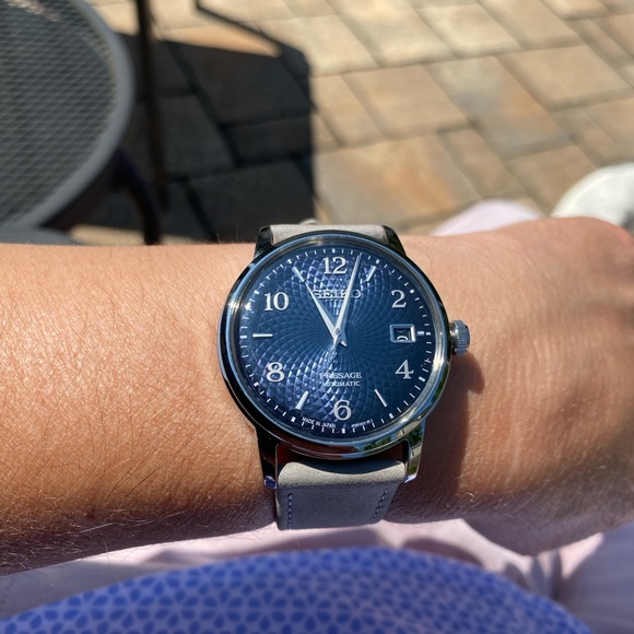 Seiko Other - Seiko Manhattan Blue Cocktail Time 38mm + grey nubuck strap